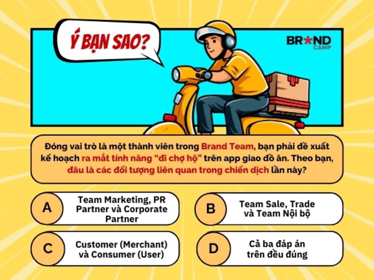 Bài tập: Xác định các đối tượng trong chiến dịch ra mắt tính năng mới của ứng dụng giao đồ ăn