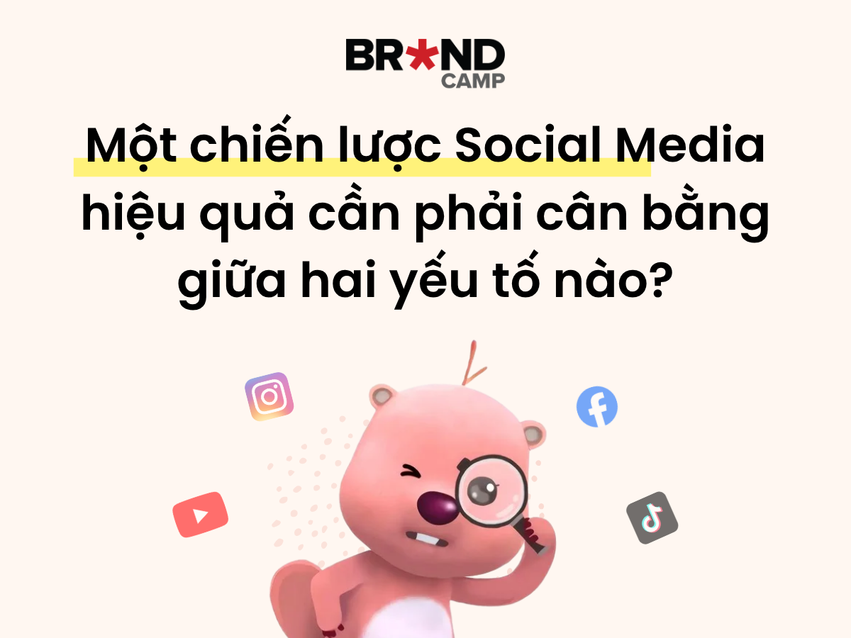 Quiz: Một chiến lược Social Media hiệu quả cần phải cân bằng giữa hai yếu tố nào?
