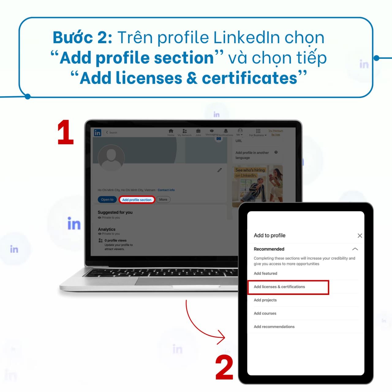 Hướng dẫn upload chứng nhận Brand Camp vào profile LinkedIn