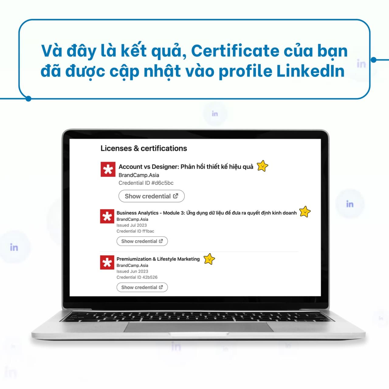 Hướng dẫn upload chứng nhận Brand Camp vào profile LinkedIn