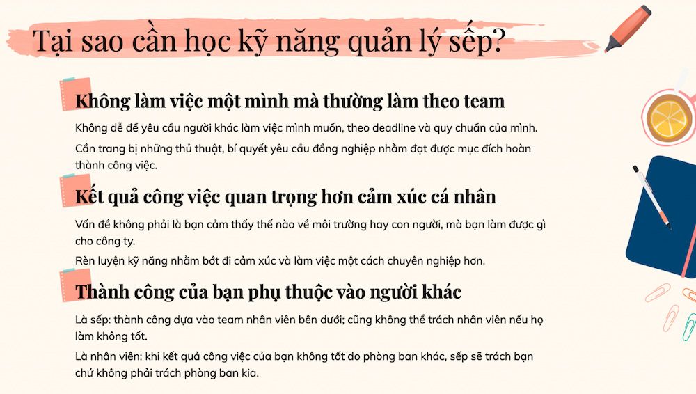 Tại sao cần học kỹ năng quản lý sếp