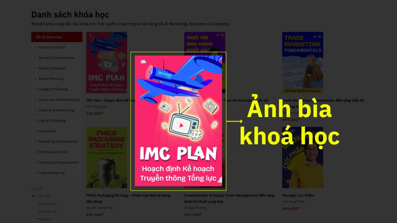 Sáng tạo bìa Khóa học cho Brand Camp