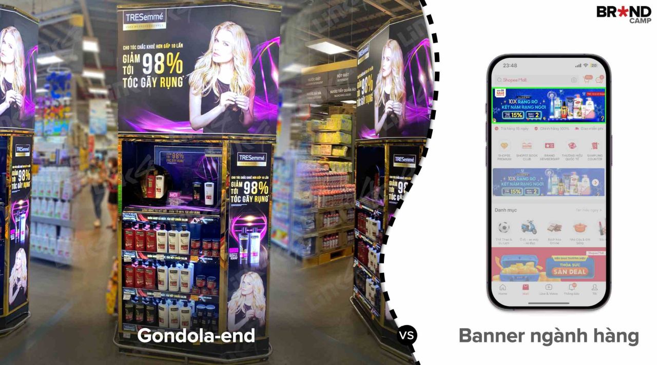 Gondola-end với Banner ngành hàng