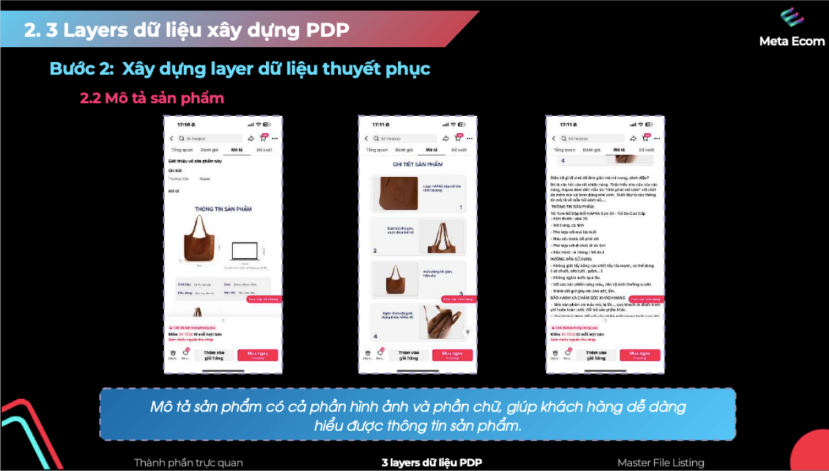 Phần mô tả sản phẩm đóng vai trò quan trọng trong việc truyền tải thông tin chi tiết, giúp thuyết phục khách hàng và củng cố quyết định mua sắm.