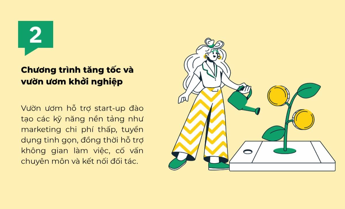 Chương trình tăng tốc và vườn ươm khởi nghiệp.