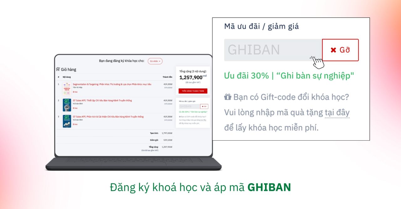 Cách áp dụng mã ưu đãi GHIBAN