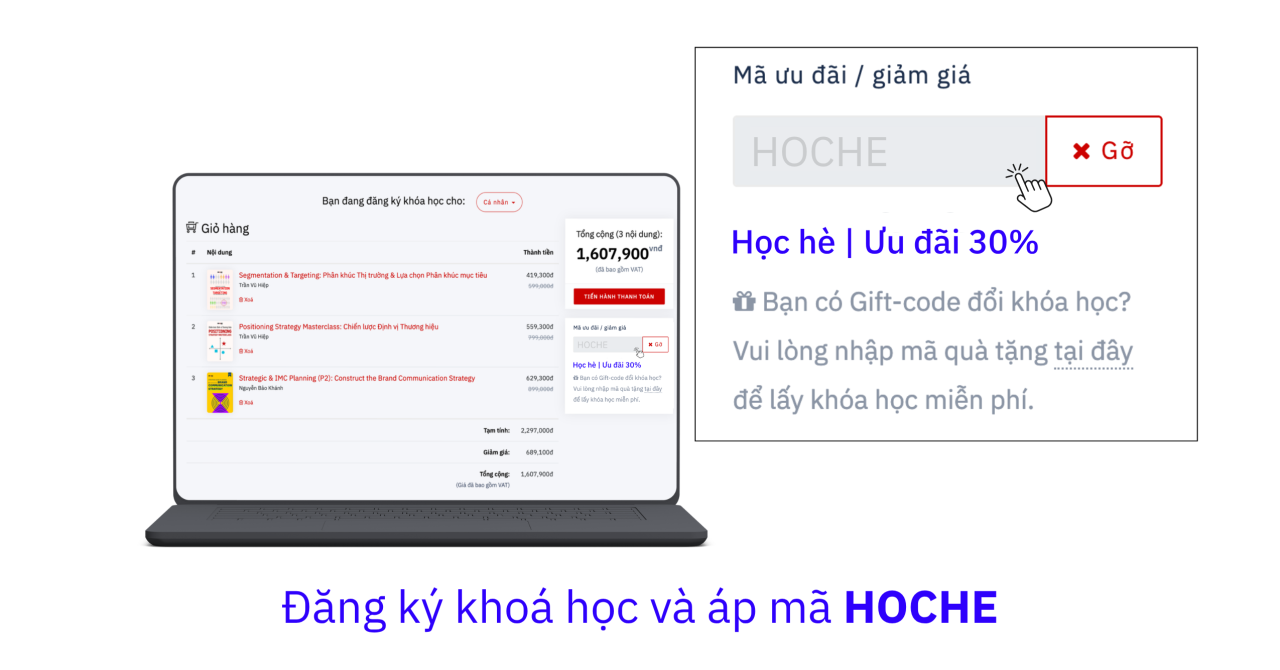 Cách áp dụng mã ưu đãi HOCHE