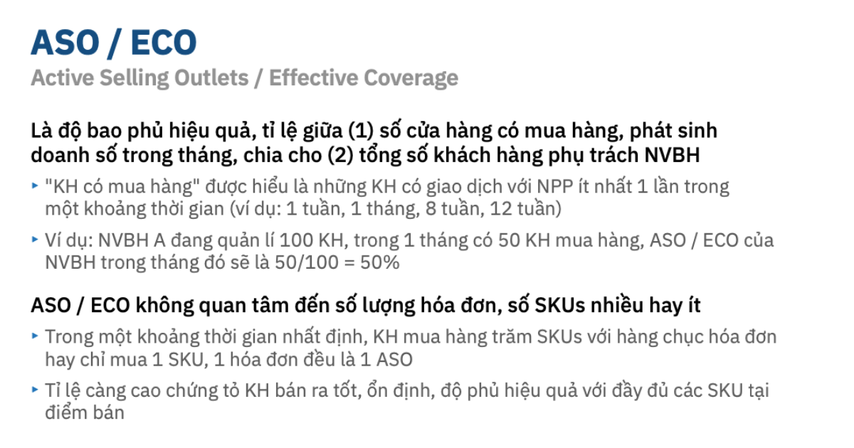 ASO / ECO là chỉ số đo lường độ bao phủ hiệu quả.
